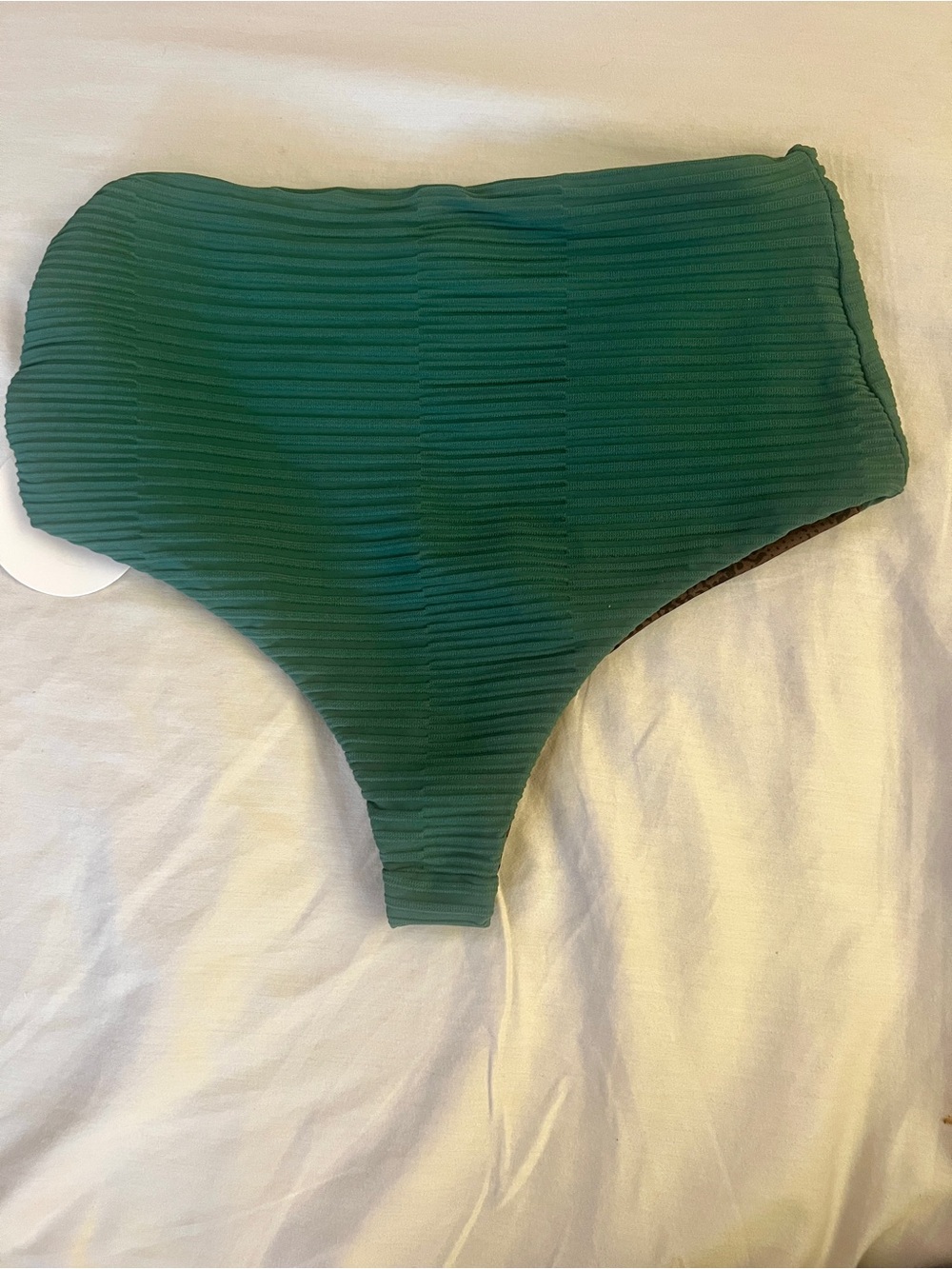 acacia swimwear Emerald Ribbed High-Waist Bikini Bottom